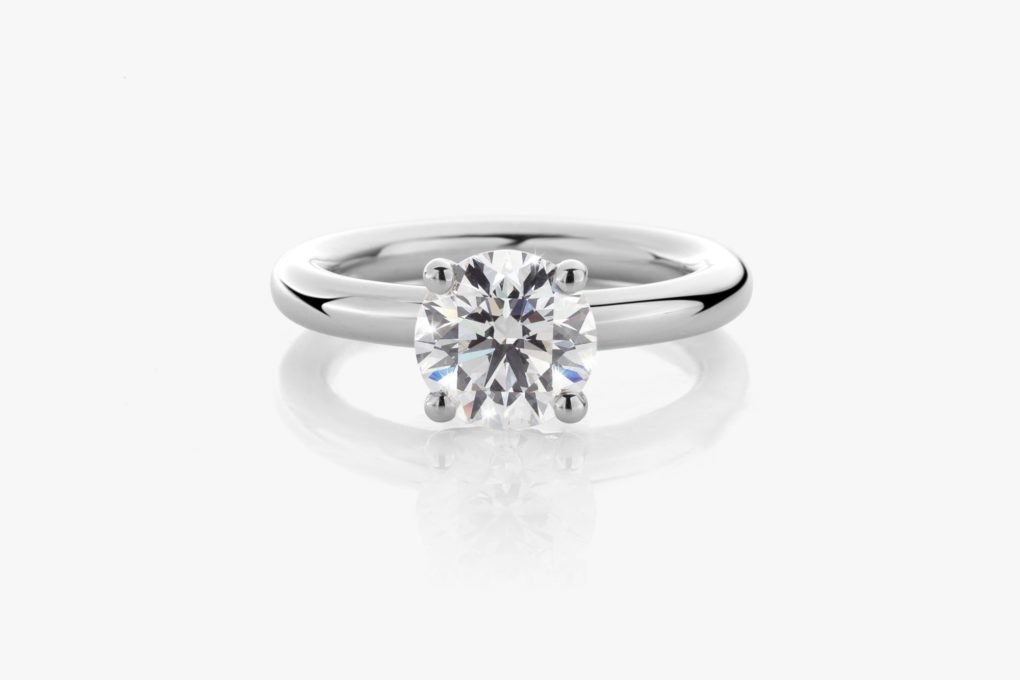 Bague Solitaire Diamant Brillant Or Blanc 1848 Fiancailles Joaillerie Degreef 2